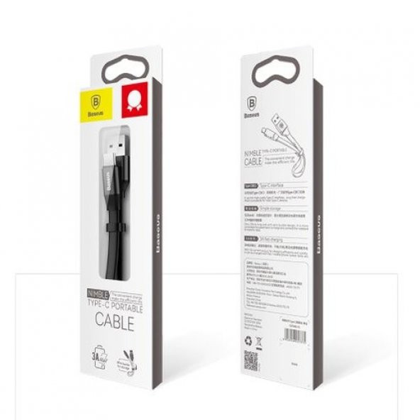 Baseus Type C S8 S9 Note 8 Nexus 23Cm 3A Hızlı Şarj Data Kablo - Resim 4