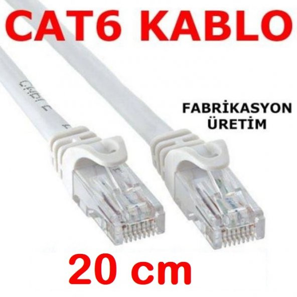Cat6 Kablo Ethernet Adsl Lan Patch Kablo Fabrikasyon Uçlar 20 Cm ürün görseli 1
