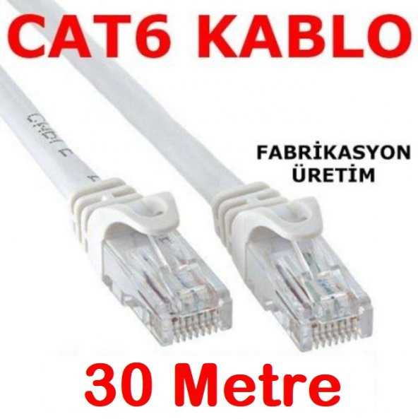 Cat6 Kablo Ethernet Adsl Lan Patch Kablo Fabrikasyon Uç 30 Metre ürün görseli 1