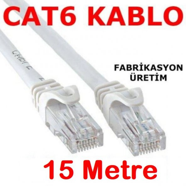 Cat6 Kablo Ethernet Adsl Lan Patch Kablo Fabrikasyon Uç 15 Metre ürün görseli 1