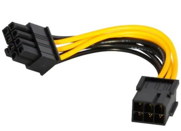 Pci-E Power Kablosu 6 Pin To 8 Pin Dönüştürücü ürün görseli 1