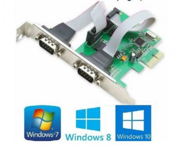 PCI E Express Dual Seri Db9 Rs232 2 Port ürün görseli 1