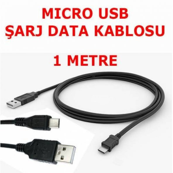 Micro Usb Şarj Data Kablosu Htc Lg Samsung S6 1M (259913211) ürün görseli 1