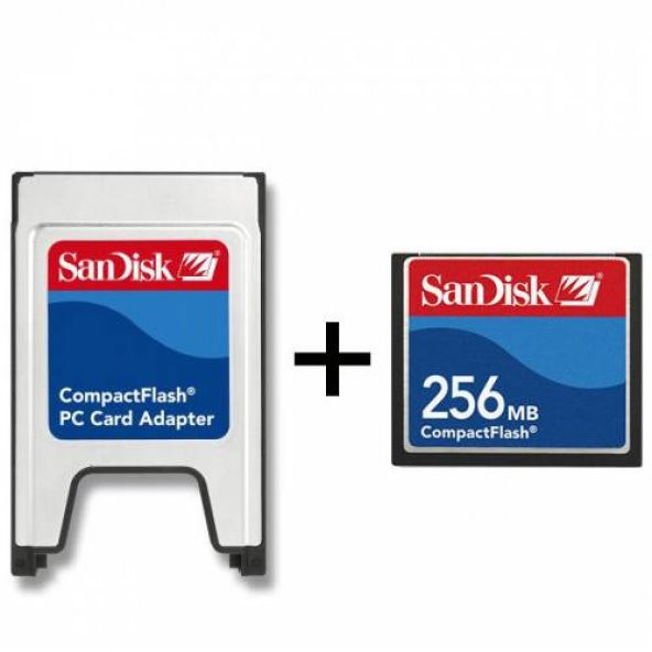 Sandisk Pcmcıa Cf Adaptör + 256Mb Cf Kart Cnc Kart Adaptör ürün görseli 1