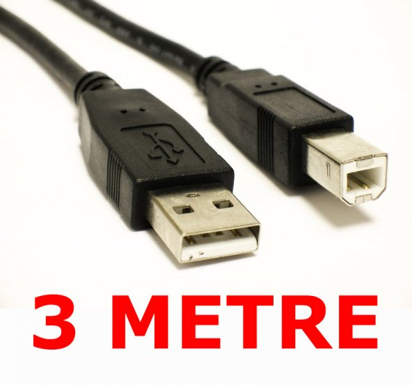 Yazici Kablosu Printer Kablosu Usb 2.0 Filtreli 3 Metre ürün görseli 1