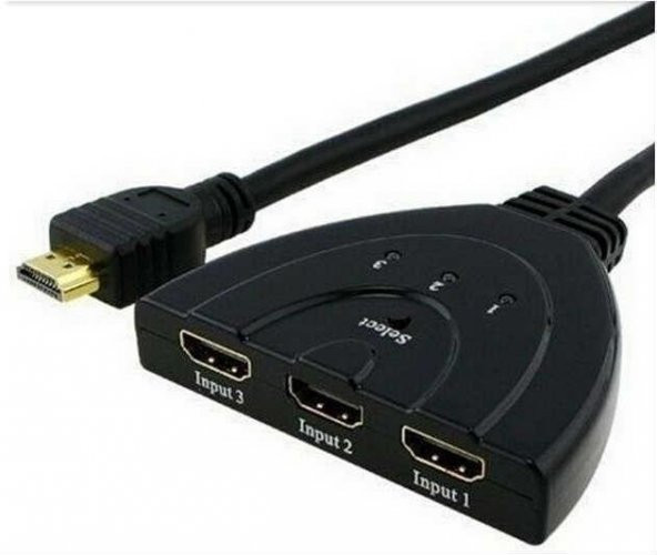 3 İn 1 Kablolu Hdmı Çoklayıcı Splitter Switch ürün görseli 1