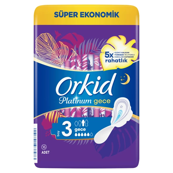Orkid Platinum Süper Ekonomik Ped Gece 16 Adet - Resim 2