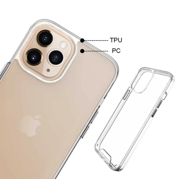 Gpack Apple iPhone 14 Pro Kılıf Gard Nitro Şeffaf Sert Silikon - Resim 2