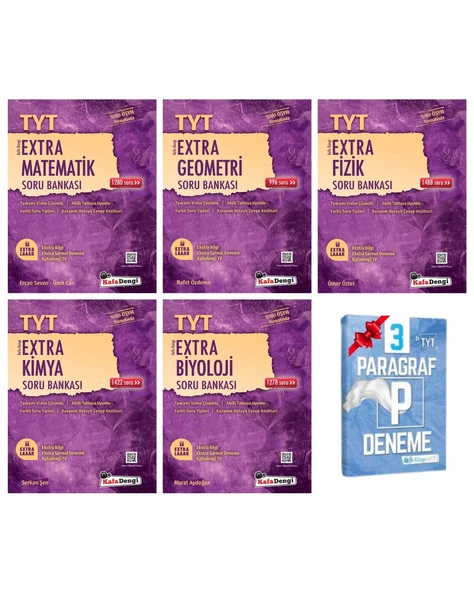 TYT Extra Matematik Geometri Fizik Kimya ve Biyoloji Soru Bankası ürün görseli 1