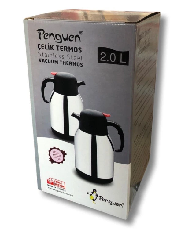 Penguen 1200P Premium 2 lt Çelik Termos - Resim 2