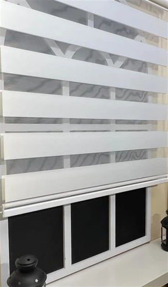 StorBurada Zebra Stor Perde Beyaz STB 400V01-D  Beyaz 130 x 260 ürün görseli 1