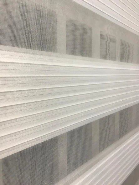 StorBurada Pliseli Stor Zebra Perde Ekru STB481-D  Ekru 70 x 200 - Resim 4