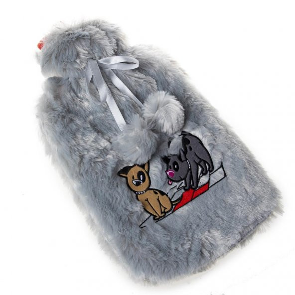 Biggdesign Dogs Gri Peluş Sıcak Su Torbası ürün görseli 1