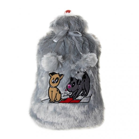 Biggdesign Dogs Gri Peluş Sıcak Su Torbası - Resim 2