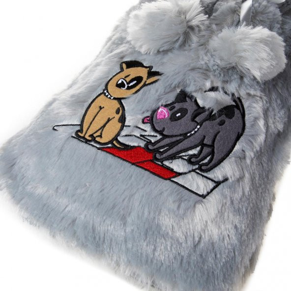 Biggdesign Dogs Gri Peluş Sıcak Su Torbası - Resim 5