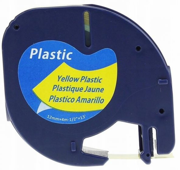 Puun DYMO LetraTag 59423 PLASTİK SARI ETİKETE SİYAH (S0721620) (12mm x 4M) MUADİL ürün görseli 1