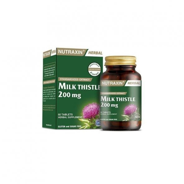 Herbal Milk Thistle(Deve Dikeni) 200mg Ekstresi İçeren Takviye Edici Gıda 60 Tablet ürün görseli 1