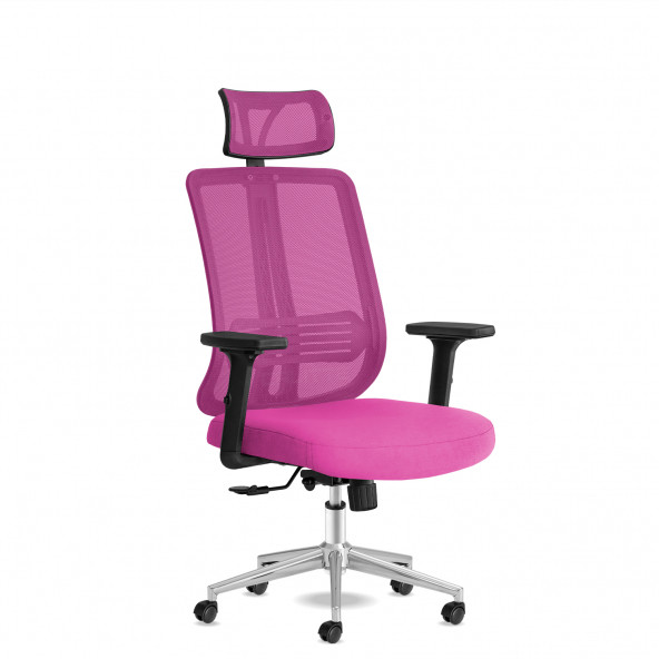 Calitte Yönetici Çalışma Koltuğu - Spark Başlıklı - Pembe Krom ürün görseli 1