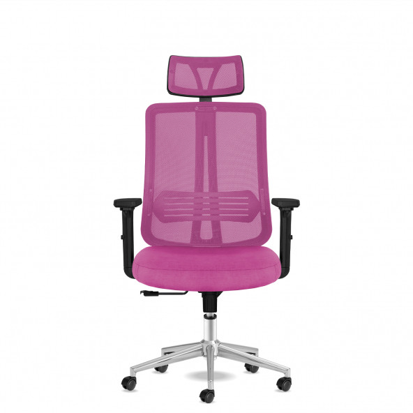 Calitte Yönetici Çalışma Koltuğu - Spark Başlıklı - Pembe Krom - Resim 2