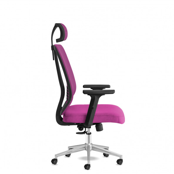 Calitte Yönetici Çalışma Koltuğu - Spark Başlıklı - Pembe Krom - Resim 3
