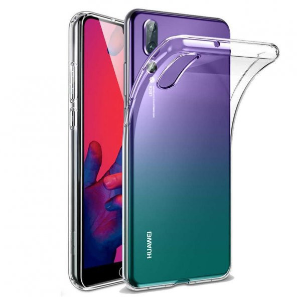 Huawei P20 Kılıf İnce Şeffaf Silikon Kılıf + Esnek Nano Cam ürün görseli 1