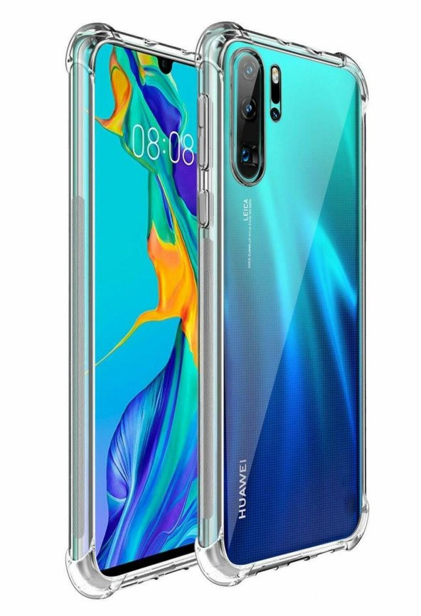 Huawei P30 Pro Kılıf Kenar Korumalı Şeffaf Antişok Silikon ürün görseli 1