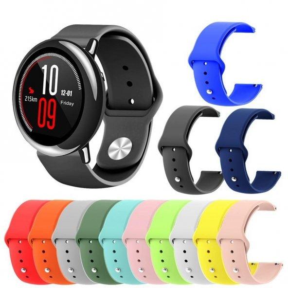 Amazfit Pace Uyumlu Silikon Kordon Kayış 22mm KRD-11 ürün görseli 1
