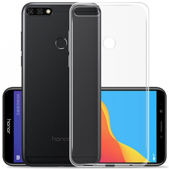 Huawei Honor 7C Y7 2018 Kılıf Şeffaf Silikon Kılıf + Nano Cam ürün görseli 1