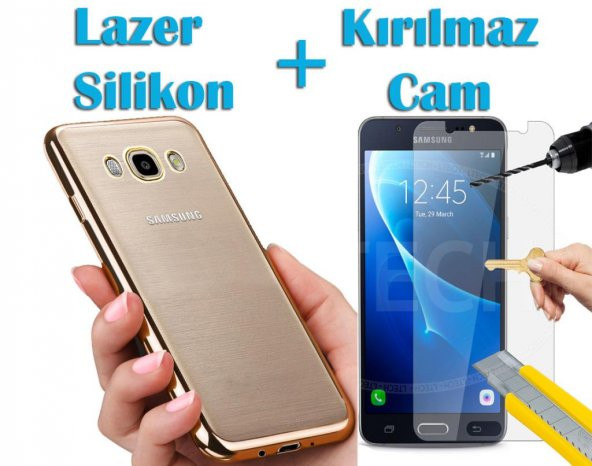 Samsung Galaxy J7 Core Kılıf Lazer Silikon Kılıf + Cam ürün görseli 1