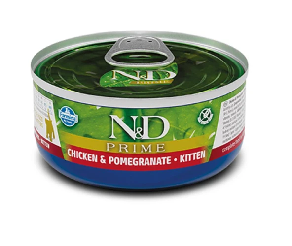ND Prime Tavuklu ve Narlı Tahılsız Yavru Kedi Konservesi 70 gr ürün görseli 1
