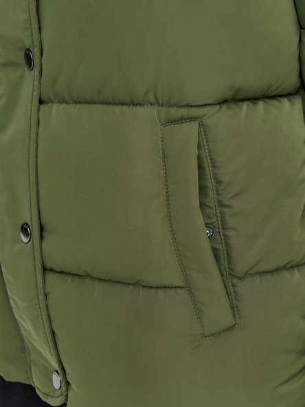 ONLY Cool Bayan Puffer Mont 15196546 - Resim 5