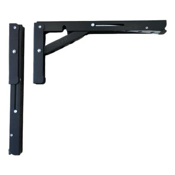 Mandallı Katlanır Masa Ayağı 1 Çift Siyah 30cm ürün görseli 1