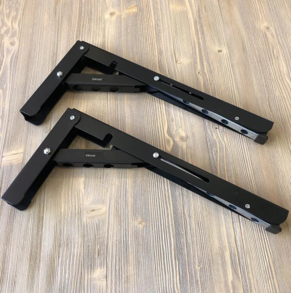 Mandallı Katlanır Masa Ayağı 1 Çift Siyah 30cm - Resim 3