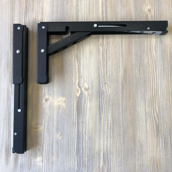 Mandallı Katlanır Masa Ayağı 1 Çift Siyah 30cm - Resim 2