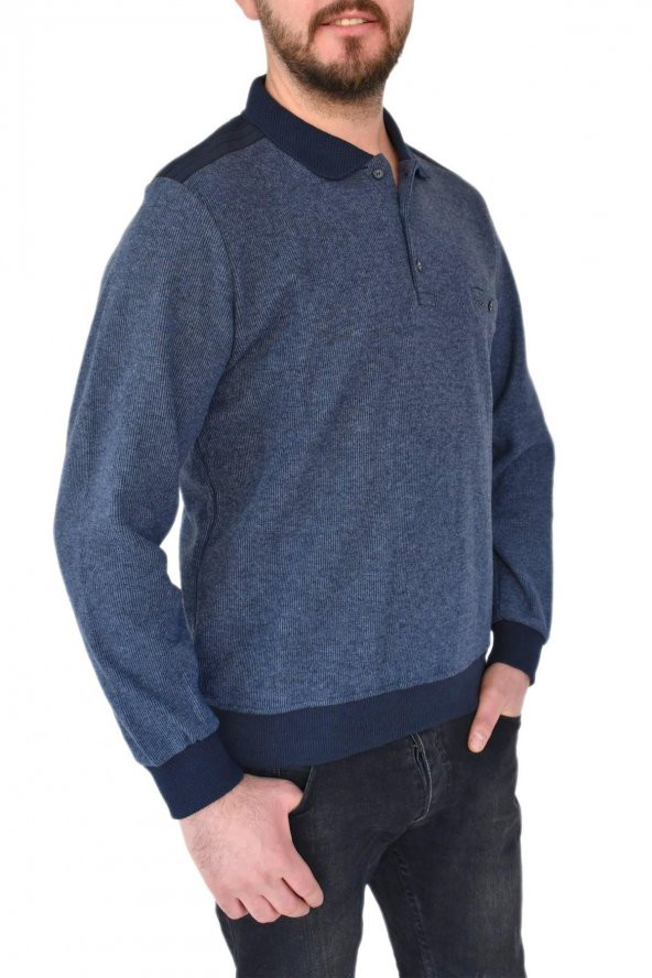 Erkek Büyük Beden Polo Yaka Sweat 6003-1 BT BGL-ST02306 ürün görseli 1