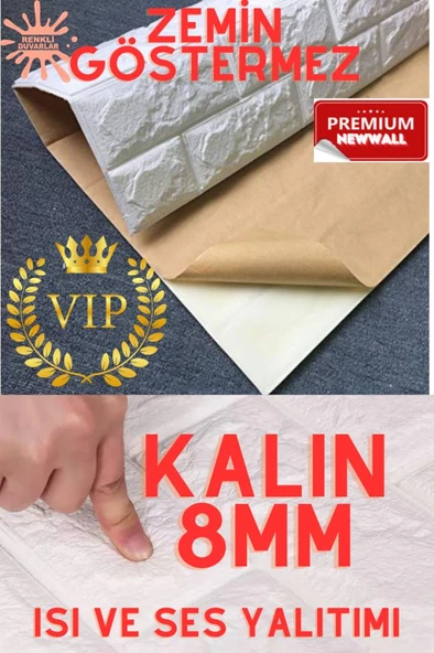 Renkli Duvarlar Kendinden Yapışkanlı Newwal Esnek Krem Sünger Tuğla Duvar Paneli ürün görseli 1