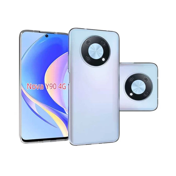 Huawei Nova Y90 Kılıf Şeffaf İnce ve Esnek Süper Silikon Kılıf 4