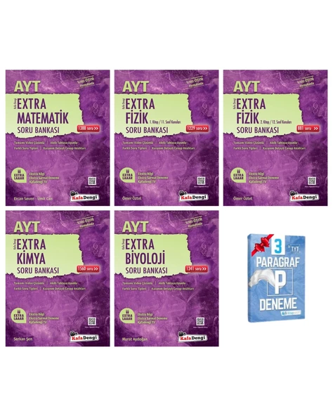 AYT Extra Matematik Fizik 1-2 Kitap Kimya ve Biyoloji Soru Bankası ürün görseli 1