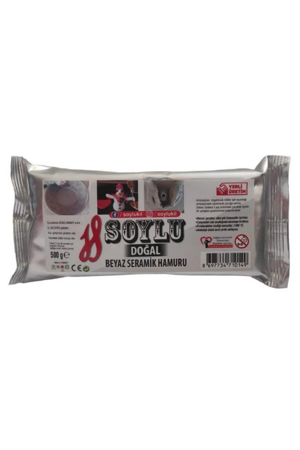 Seramik Hamuru 500 Gr Beyaz Kil Hamuru Soylu Seramik Beyaz Kil Hamuru 1 Adet ürün görseli 1
