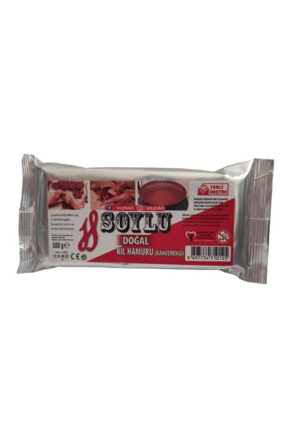Seramik Hamuru Doğal Kil 500 Gr Soylu Kil Hamuru Kahverengi 1 Adet ürün görseli 1