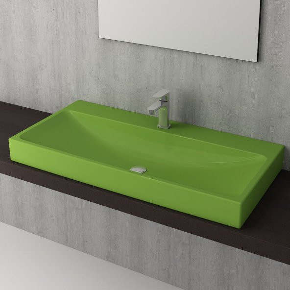Bocchi 1079-022-0326 Scala Tezgah Üstü Lavabo 100 Cm - Fıstık Yeşili ürün görseli 1