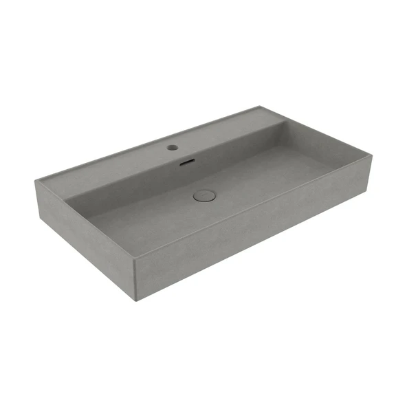 Bocchi Milano 80 cm Lavabo 1377-069-0126 Mat Beton Gri -Yeni ürün görseli 1