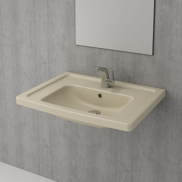 Bocchi 1007-007-0126 Taormina Pro Etajerli Lavabo 66 Cm - Mat Yasemin ürün görseli 1