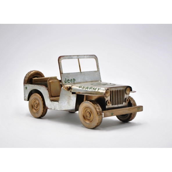 Jayland Metal Eskitilmiş Retro Klasik US Army Jeep ürün görseli 1