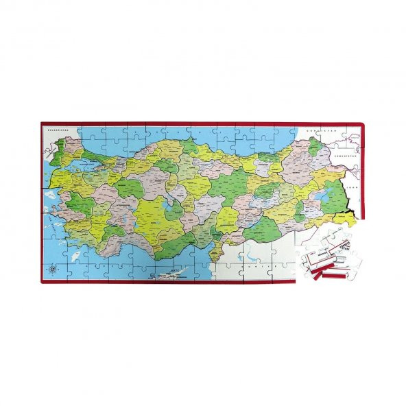Laço Siyasi Harita Frame 81 Parça Puzzle ürün görseli 1