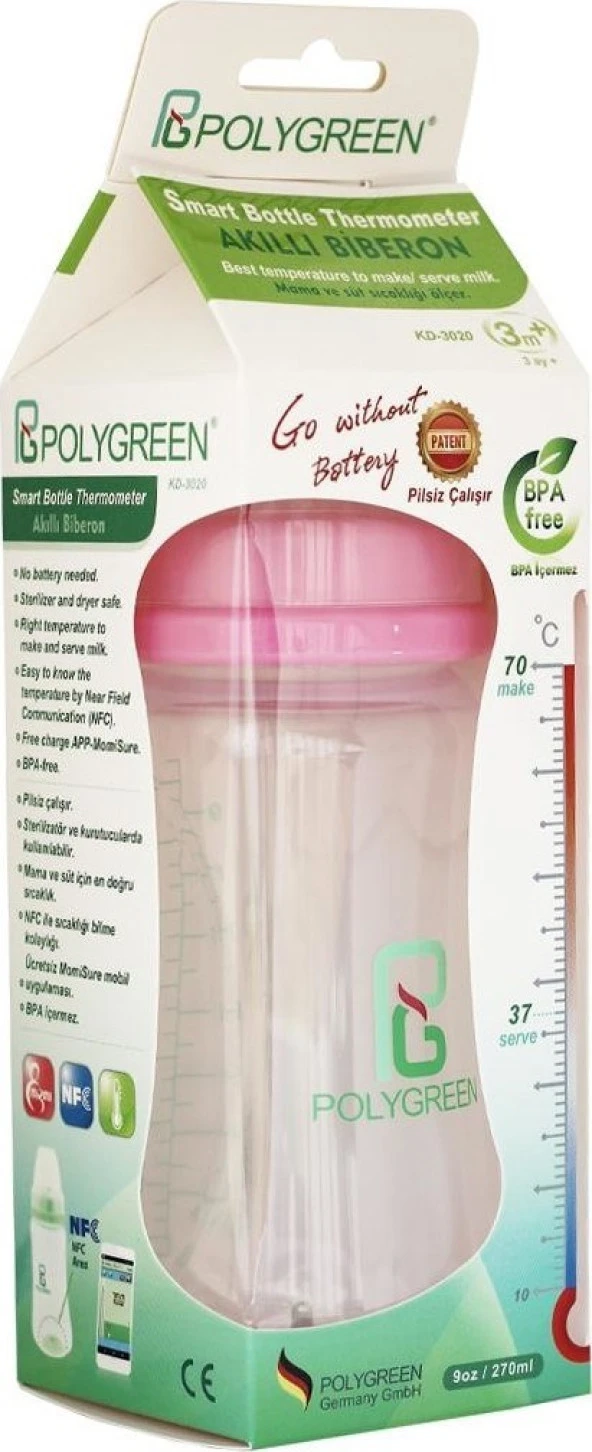 Polygreen Kd 3020 Akıllı Biberon (Pembe) - Resim 3