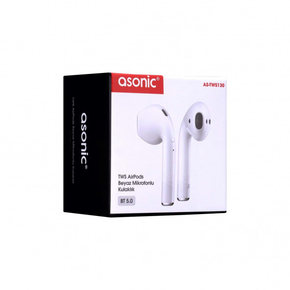 Asonic As-Tws130 Tuşlu Bluetooth Kablosuz Telefon Kulaklığı Beyaz ürün görseli 1