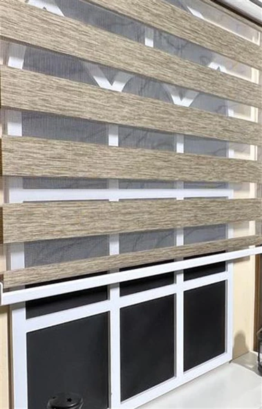 StorBurada Zebra Stor Perde Kahverengi STB 400V05-D  Kahverengi 150 x 260 ürün görseli 1