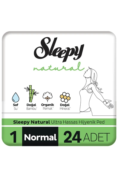 Sleepy Natural Ultra Hassas Hijyenik Ped Normal 24 Adet Ped ürün görseli 1