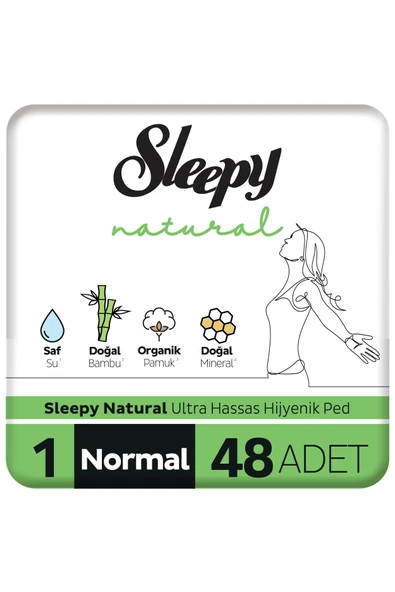 Sleepy Natural Ultra Hassas Hijyenik Ped Normal 48 Adet Ped ürün görseli 1